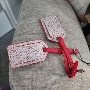 Vera Bradley Red and White Candy Cane Luggage Tags
